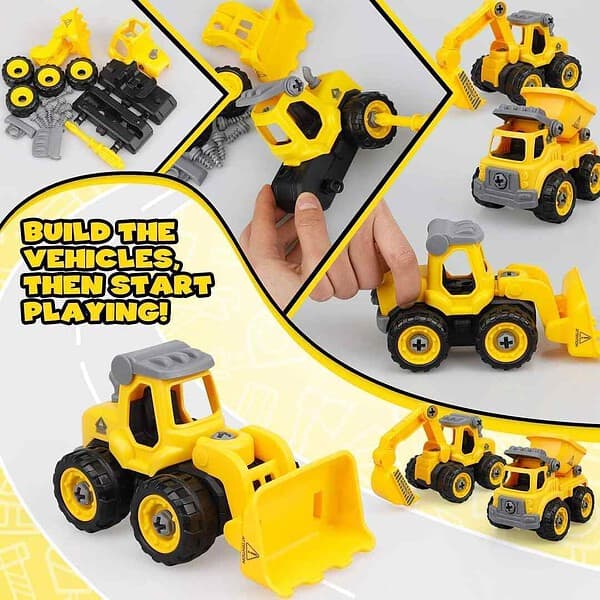 Vivatra New Construction JCB Toys Set of 4 Yellow B - LXINDIA.COM