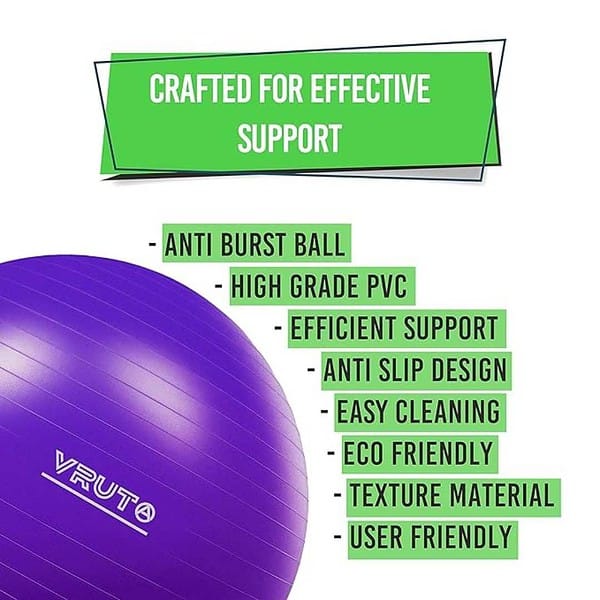 Vruta Gym Ball Exercise Ball for Fitness 65 CM 1 - LXINDIA.COM