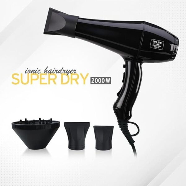 WAHL 5439 024 Super Dry Professional 2000 Watts Ionic Hair Dryer Black 2 - LXINDIA.COM