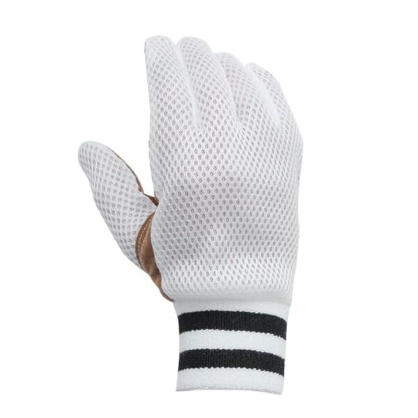 WHITEDOT SPORTS Leather Whitedot Net Albatross Chamois Cricket Wicket Keeping Inner Gloves White Large 1 - LXINDIA.COM