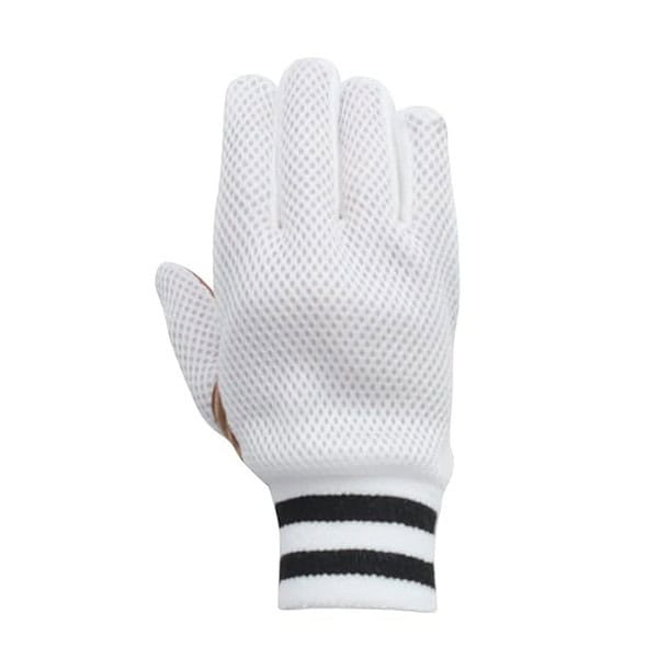 WHITEDOT SPORTS Leather Whitedot Net Albatross Chamois Cricket Wicket Keeping Inner Gloves White Large 3 - LXINDIA.COM