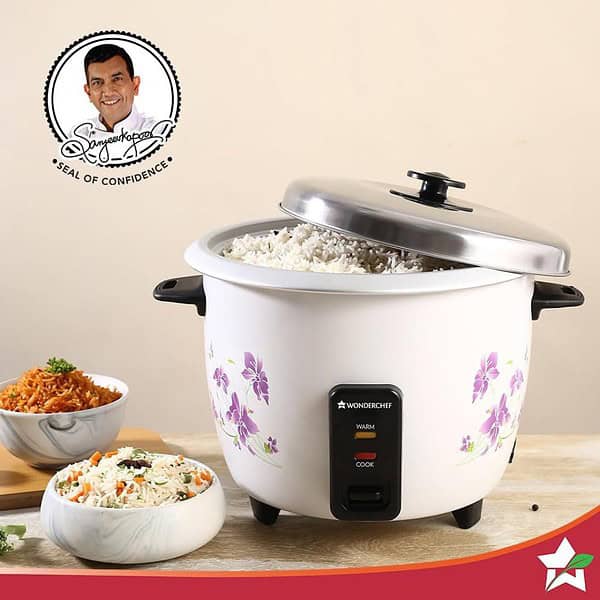 WONDERCHEF Nutri Cook Rice Cooker With Single Bowl 1.8 Litres White1 - LXINDIA.COM