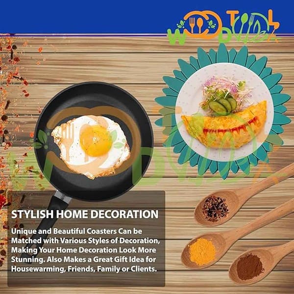 WOODTULA Silicone Trivet Mat Set of 6 Trivets for Pots Hot Dish Set of 6 Big Multi 3 - LXINDIA.COM