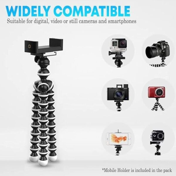 WR Mini Tripod with Phone Mount Flexible Gorilla Stand with Professional Collar Mic2 - LXINDIA.COM