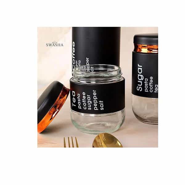 WRINGO 350ML Black Glass Food Storage container - LXINDIA.COM