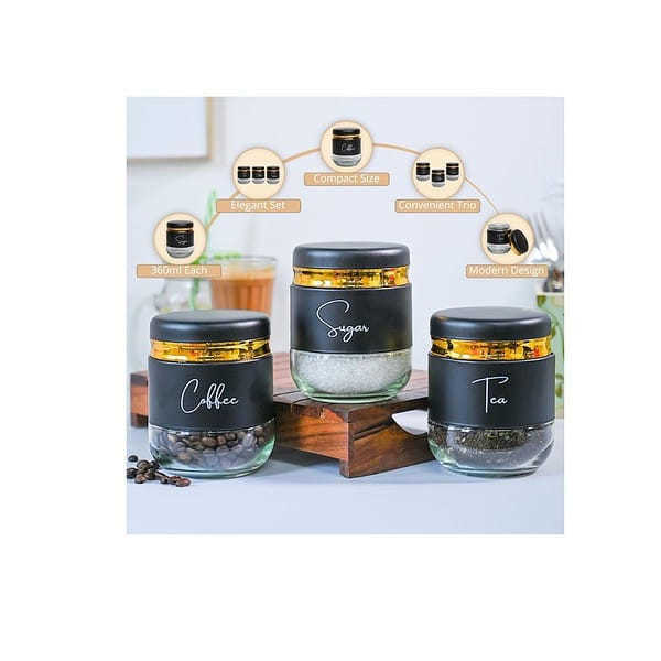 WRINGO 350ML Black Glass Food Storage containers - LXINDIA.COM