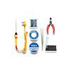 Walkers BASIC 7IN1SOLDERING IRON SOLDER WIRE STAND WIRE CUTTER SOLDERING PASTE FLUX TWEEZER DESOLDERING WICK 25 W Simple Flat Tip - LXINDIA.COM