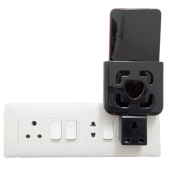 Wall Mobile Charging Stand Holder Wall Mount Black 1 - LXINDIA.COM