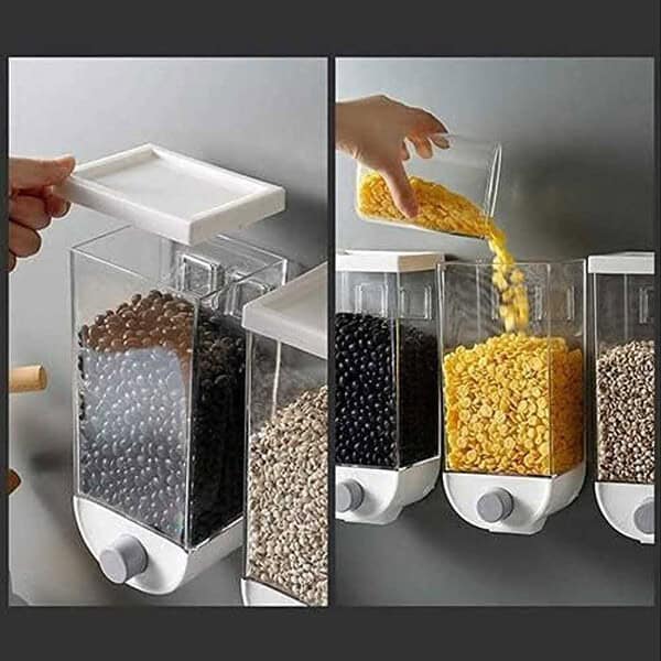 Wall Mounted Grain Storage Box Cereal Dispenser Dry Food Snack Cereal Dispenser 1 - LXINDIA.COM