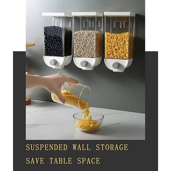 Wall Mounted Grain Storage Box Cereal Dispenser Dry Food Snack Cereal Dispenser 2 - LXINDIA.COM