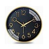 Wazdorf Wall Clock 10 Silent Quartz Decorative Wall Clock Black Golden - LXINDIA.COM