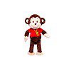 Webby Plush Adorable Smiling Monkey Soft Toys Dark Brown - LXINDIA.COM