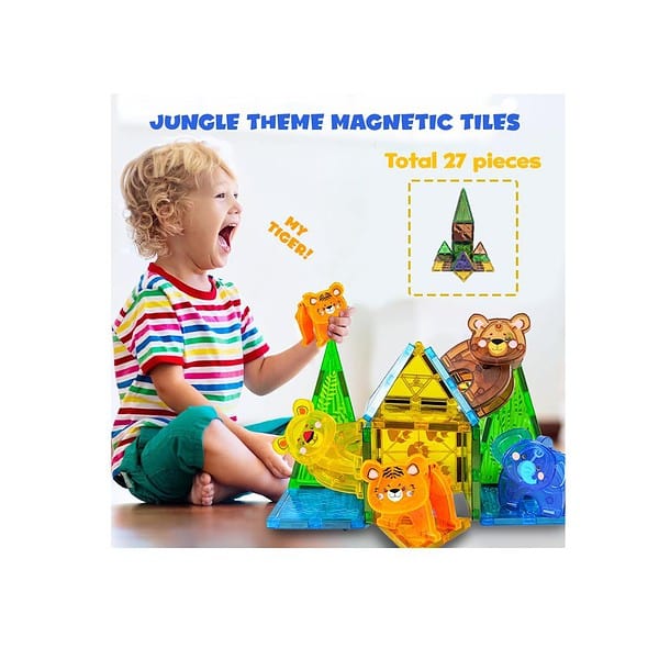 Wembley Magnetic Building Tiles Jungle Safari Construction Set for Kids 2 - LXINDIA.COM