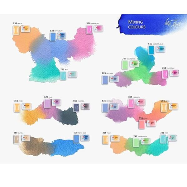 White Nights Artists Watercolours Set of 12 Pastel Colours Plastic Pallete3 - LXINDIA.COM