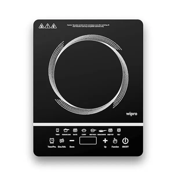 Wipro 2000 watt Induction Cooktop Sensor Feather Touch Black - LXINDIA.COM