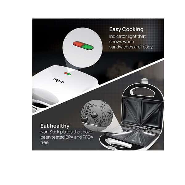 Wipro Vesta BS101 700 Watt Premium Sandwich Maker cum Toaster A - LXINDIA.COM