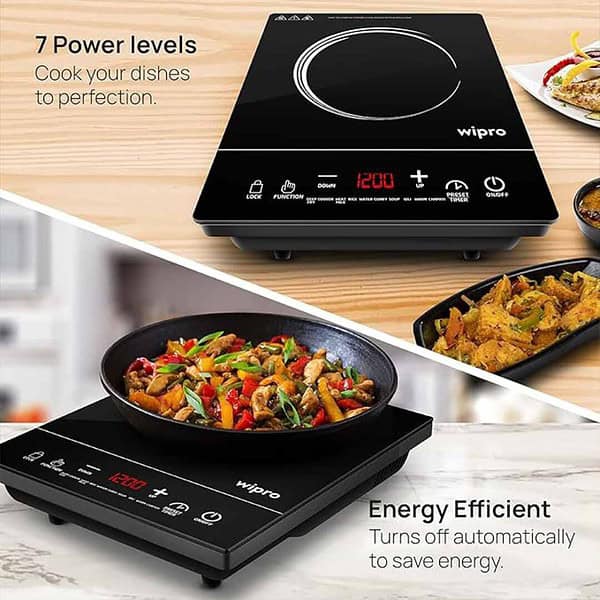 Wipro Vesta CIC202 2000 Watt Induction Cooktop with Feather Sensor and Crystal Glass Plate 2 - LXINDIA.COM