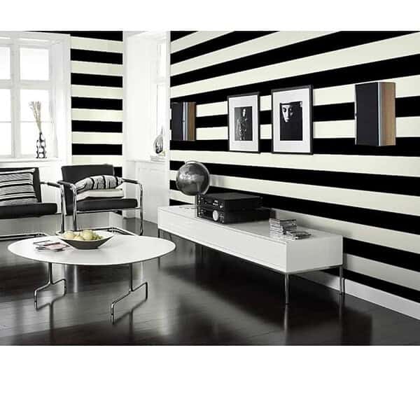 Wollzo White and Black Stripped self Adhesive Wallpaper 45 x 500cm 1 - LXINDIA.COM