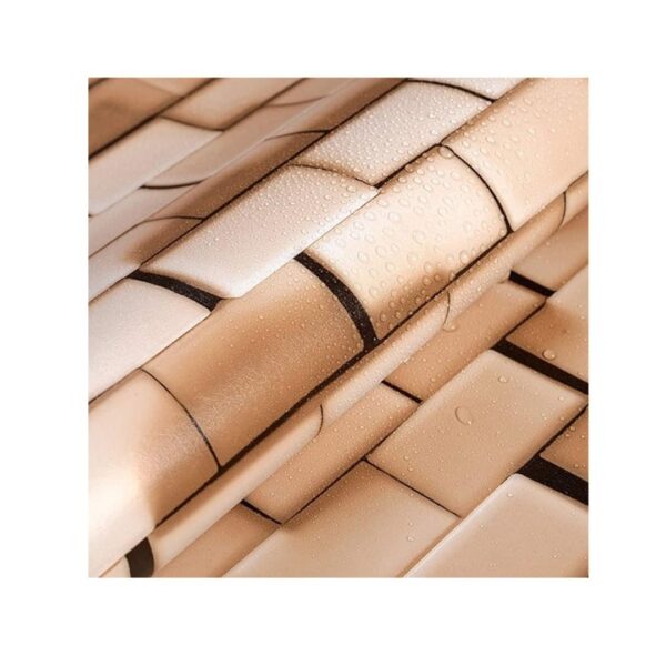 Wolpin DIY Wallpaper Decal 45 x 500 cm 3D Brick Caramel Brown A - LXINDIA.COM