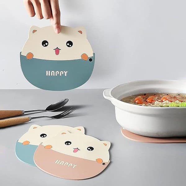 Wolpin Table Coasters Set of 3 Cats Heat Insulation Pad for Big Hot Pots 1 - LXINDIA.COM