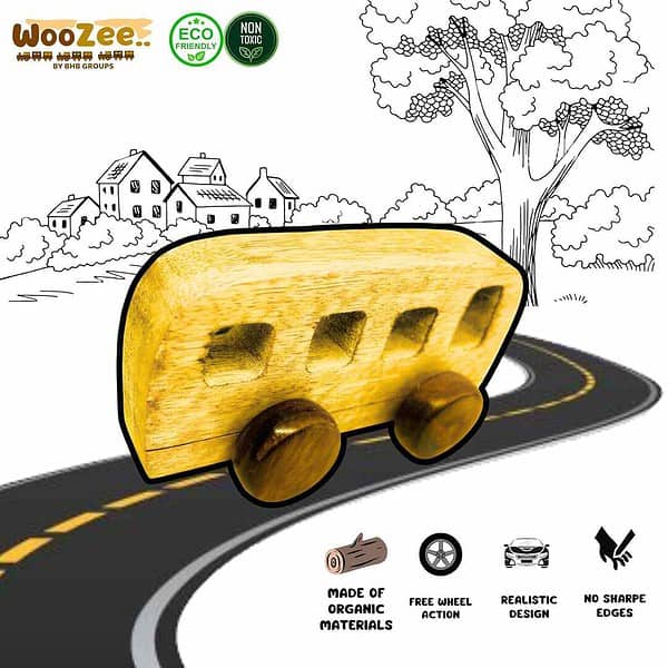 WooZee Wooden Toy Bus - LXINDIA.COM