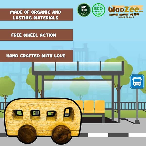 WooZee Wooden Toy Bus A - LXINDIA.COM