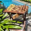 Wooden Chess Table 12X12 Inches Handmade Wooden Table Chess - LXINDIA.COM