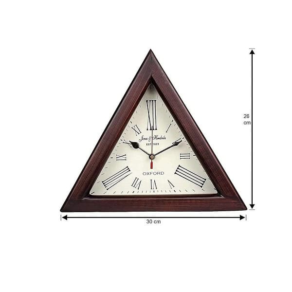 Wooden Triangle Designer 12 Iinch Wall Clock Brown A - LXINDIA.COM