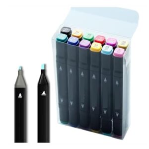 Wynhard Alcohol Markers Sketch Pen Set of 12 With Dual Tip Brush - LXINDIA.COM