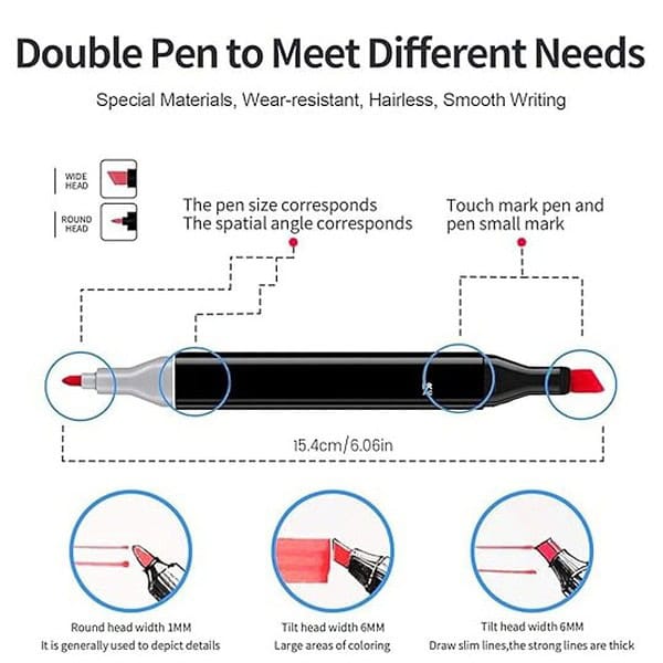 Wynhard Alcohol Markers Sketch Pen Set of 12 With Dual Tip Brush1 - LXINDIA.COM
