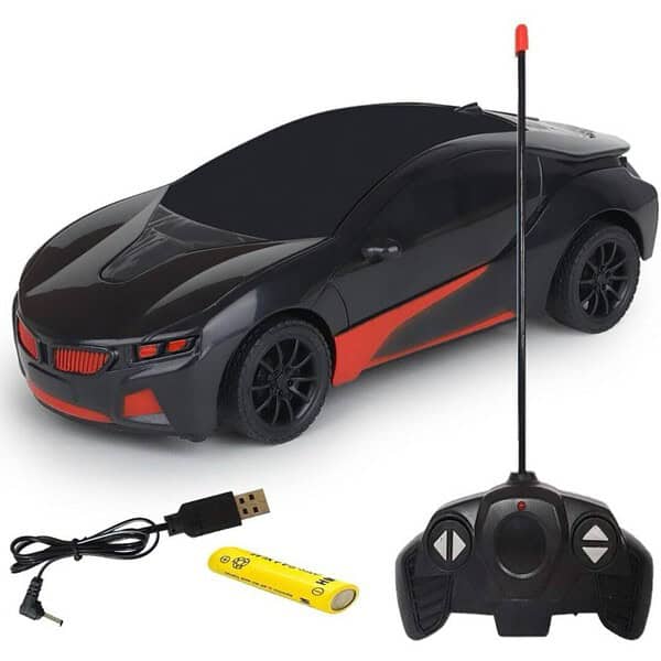 XCILLINCE I8 Electric Chargeable 3D Lightning Car for Kids Black - LXINDIA.COM