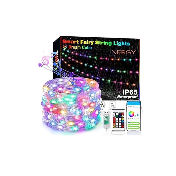 XERGY Rgb Usb Twinkle Smart Fairy Light String 10 Meter White Wire Music Bluetooth Mesh App Ir Remote - LXINDIA.COM