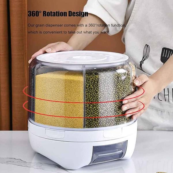 XIYAO 20Lbs Cereal Grain dispenser Rotating Rice Food Dispenser 1 - LXINDIA.COM