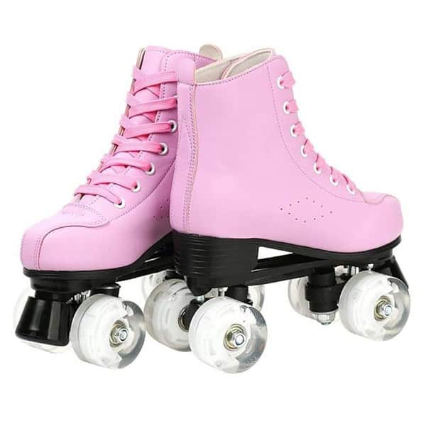 XUDREZ Roller Skates for Women Men Cozy PU Leather High top Roller Skates Pink 3 - LXINDIA.COM