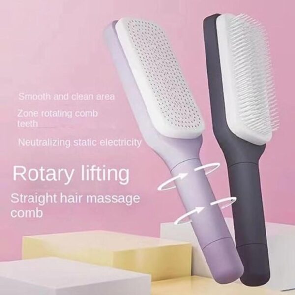 YANPRISH New Self cleaning Anti static Massage Comb Grey 1 - LXINDIA.COM