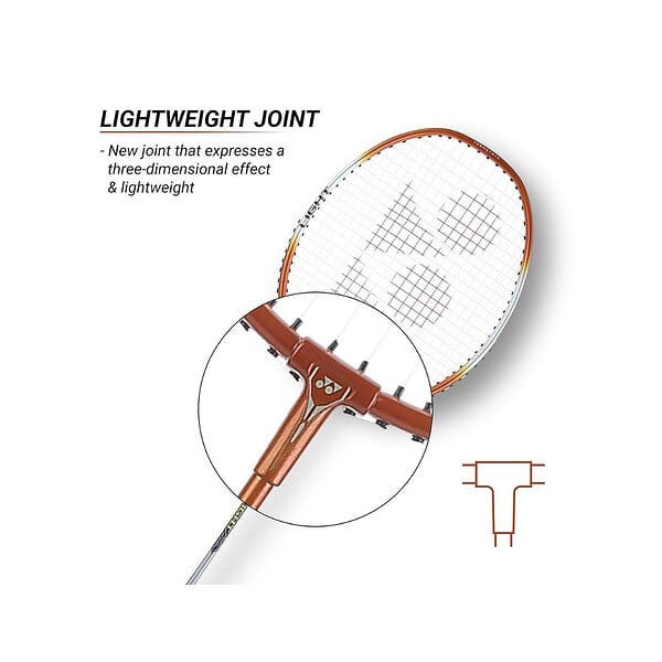 YONEX ZR 100 Light Aluminium Badminton Racquet with Full Cover Orange Made in India Set of 2A - LXINDIA.COM