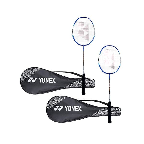 YONEX ZR 100 Light Aluminium Blend Badminton Racquet with Full Cover Blue and Blue Set of 2 - LXINDIA.COM