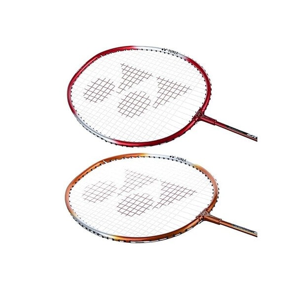 YONEX ZR 100 Light Aluminium Blend Badminton Racquet with Full Cover Red and Orange Set of 2 - LXINDIA.COM