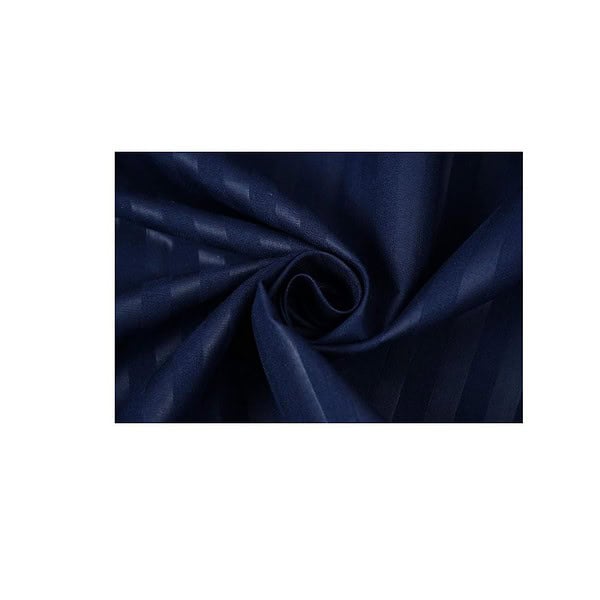 YUKU 210 TC Glace Cotton Satin Single Bedsheet Navy Blue B - LXINDIA.COM