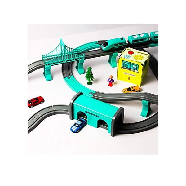 YelYelofy Remote Control City Track Electric Train Track Set 66PCS 1 - LXINDIA.COM