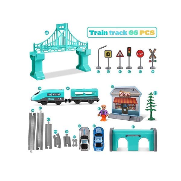 YelYelofy Remote Control City Track Electric Train Track Set 66PCS 2 - LXINDIA.COM