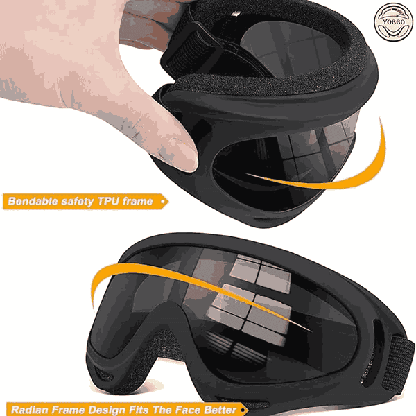 Yobbo Unisex Bike Riding Goggle Black Free Size1 - LXINDIA.COM