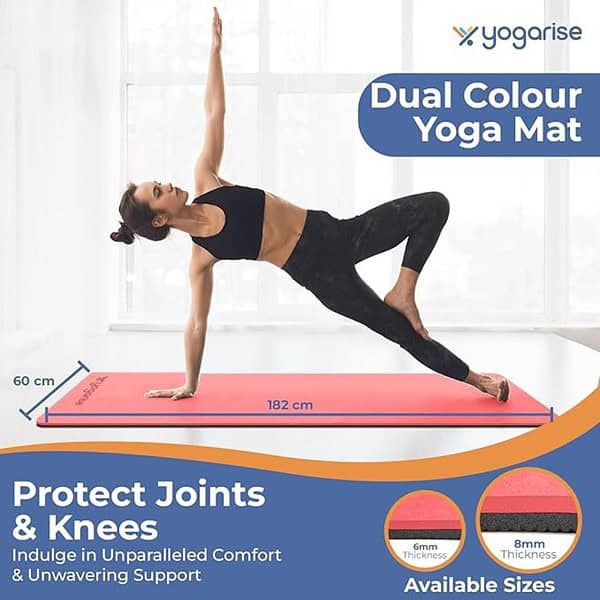 Yogarise 8mm Yoga Mat Yoga Mat for Women and Men Red and Black 1 - LXINDIA.COM