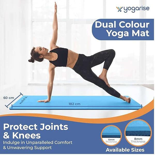 Yogarise 8mm Yoga Mat Yoga Mat for Women and MenLight and Dark Blue 1 - LXINDIA.COM