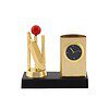 ZAHEPA Elegant Gold Finish Metal Pencil Holder with Cricket Theme - LXINDIA.COM