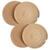 ZAVEZA Handmade Round PlaceMat for Hot Dishes and Pots Set of 4 10Inches Beige - LXINDIA.COM