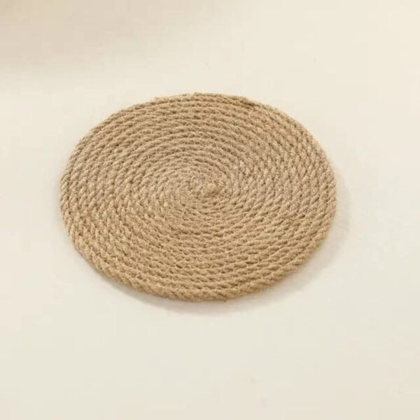 ZAVEZA Handmade Round PlaceMat for Hot Dishes and Pots Set of 4 10Inches Beige 3 - LXINDIA.COM