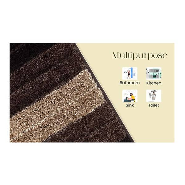 Zarisi Luxury Rectangular Shape Bath Mat For Bathroom And Kitchen Floor Walnut A - LXINDIA.COM