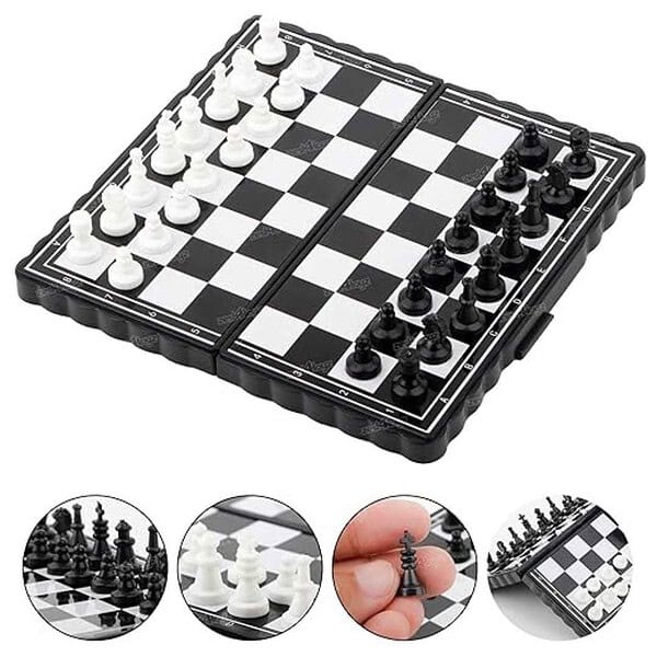 Zest 4 Toyz Small Magnetic Chessboard Game Set for Kids and Adults Black and White 1 - LXINDIA.COM