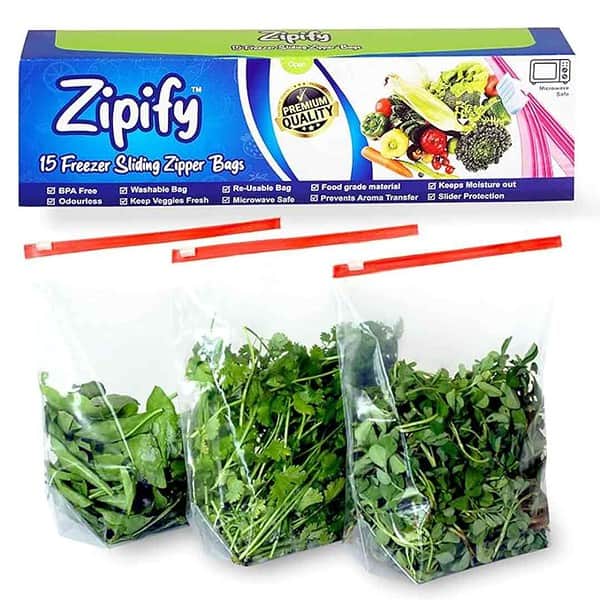 Zipify 15 Pcs ziplock pouch vegetable bag zip lock - LXINDIA.COM